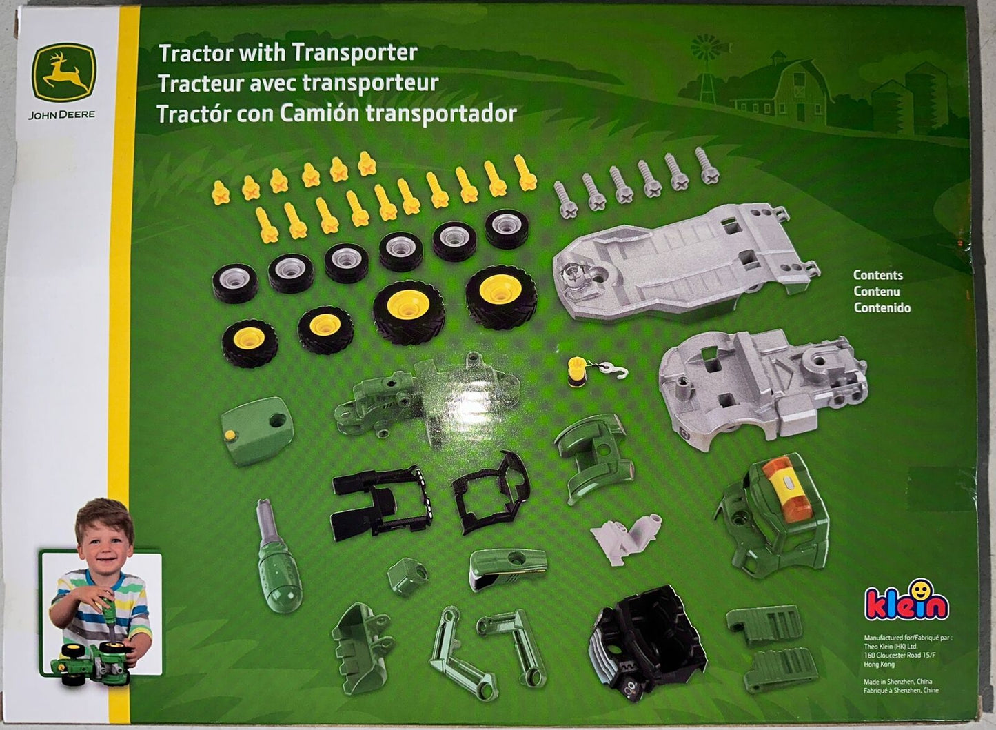 NEW John Deere Buildable 1/24 Tractor with Transporter, Build Your own  LP66711
