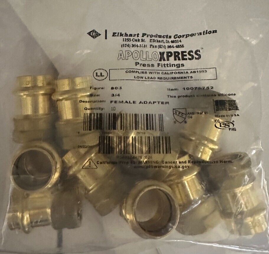 3/4 ApolloXpress female adapter 10075752 (pack of 10)