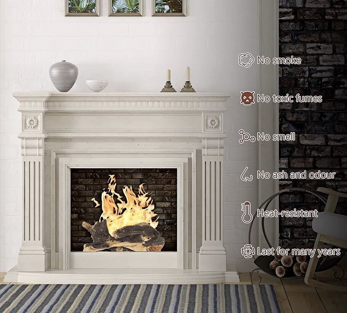 QuliMetal 6-pc Ceramic Wood Logs Set