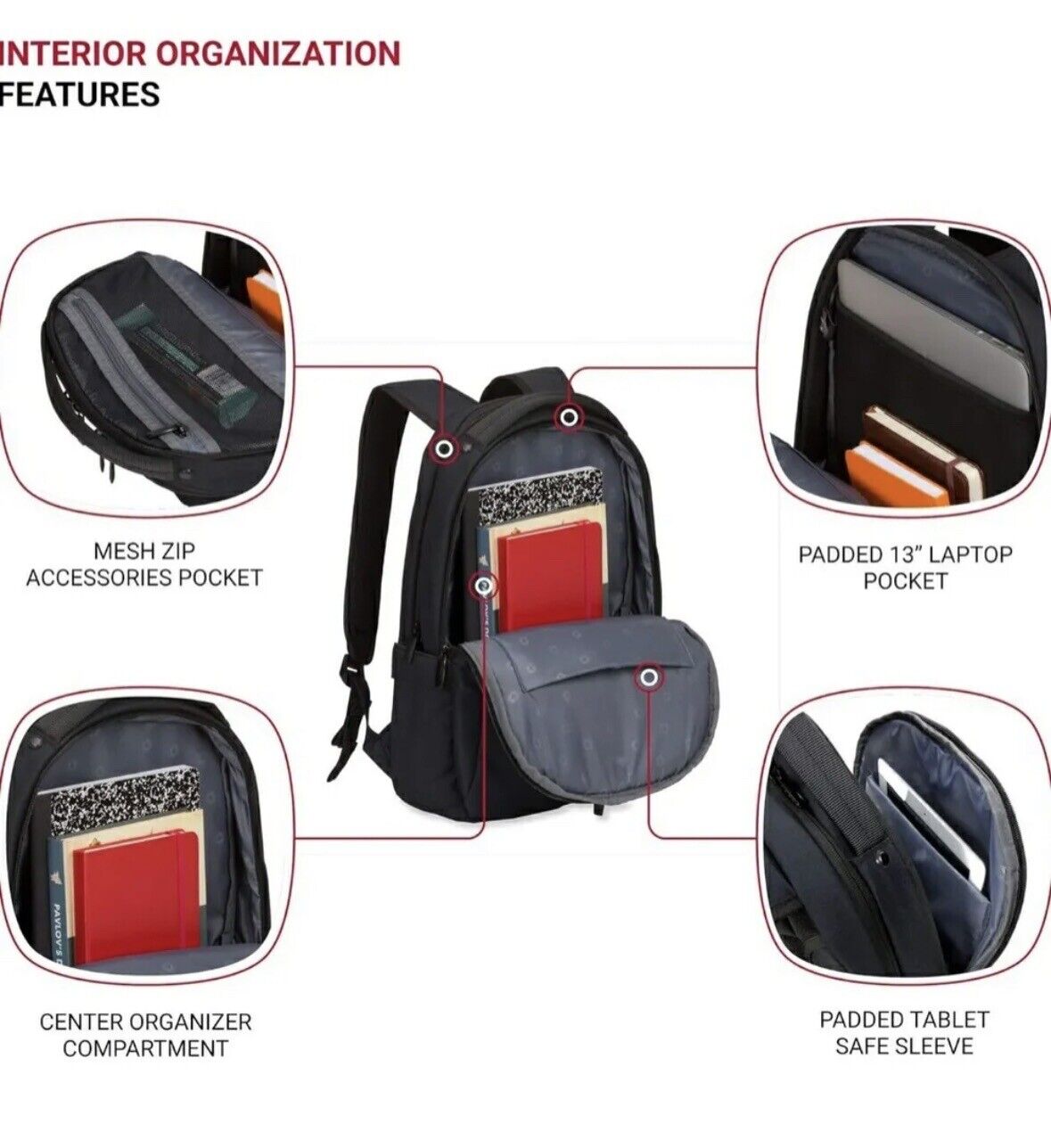 SWISSGEAR 3573 17in Laptop Backpack - Black/Grey 13in Laptop Pocket, Brand New!