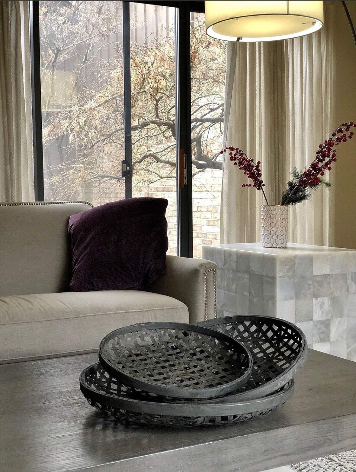 3-Piece Tobacco Basket Farmhouse Wall Decor
