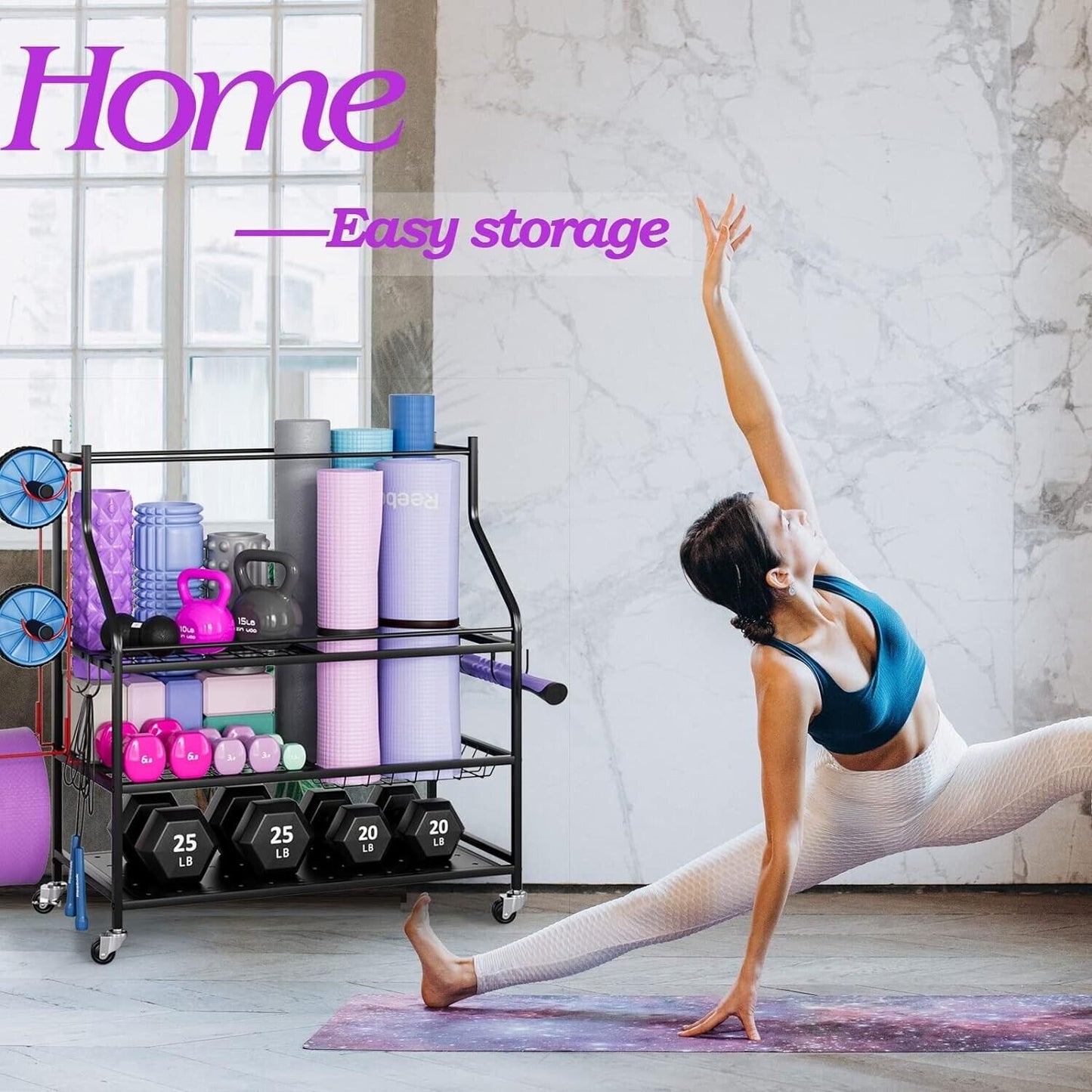 EZ4ENCE Home Gym Storage Rack Cart