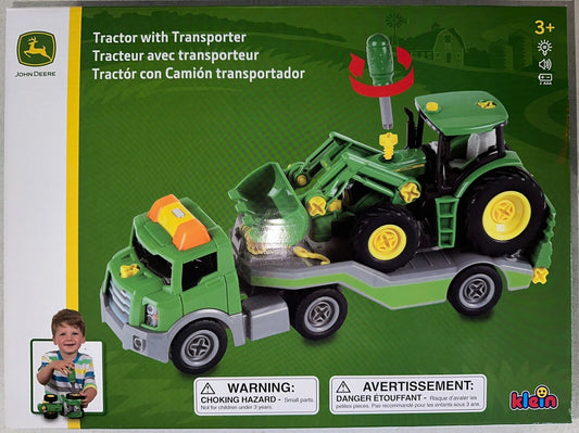 NEW John Deere Buildable 1/24 Tractor with Transporter, Build Your own  LP66711