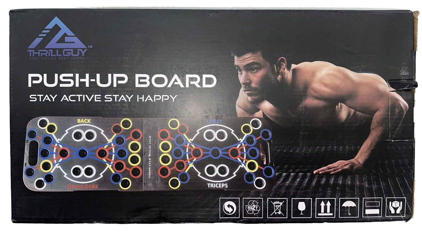 ThrillGuy Push-Up Board With Pair Of Thera-Tube Workout Bands
