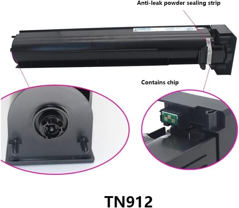 JDMOFFICE TN912 Toner Cartridge for Konica Minolta Bizhub 958 Black Toner Ink