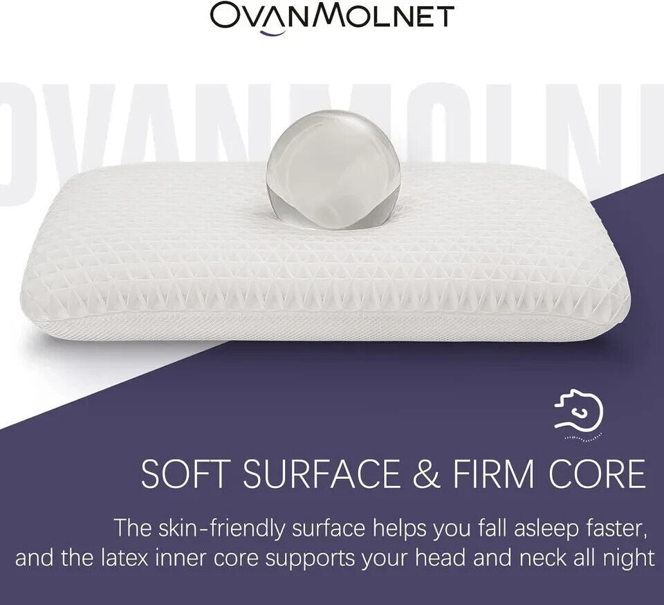 OvanMolnet Harmony Soothe Pillow with Latex Foam Core and Pressure Free Grids