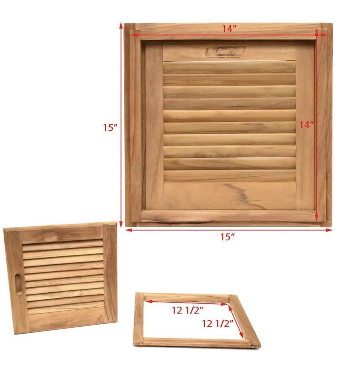 SeaTeak Boat Door w/ Frame 60722 | Teak 15 x 15 Inch RH