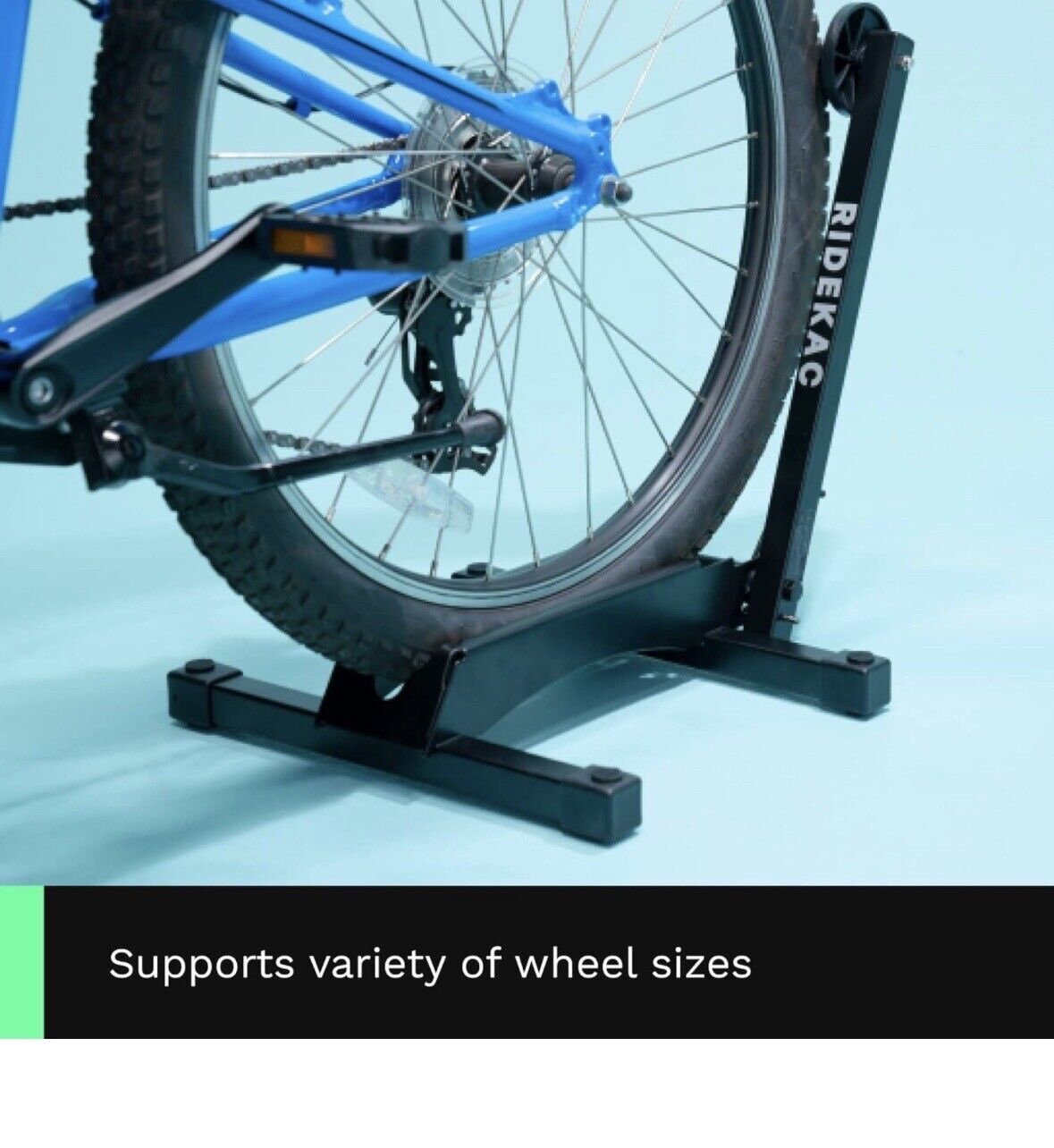 KAC Single Bicycle Storage Foldable Steel Floor Stand for Tires Up to 2.4" Wide