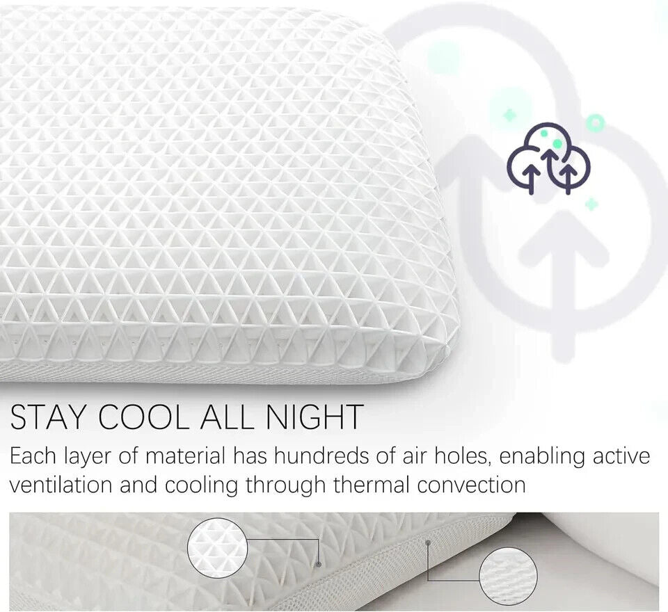 OvanMolnet Harmony Soothe Pillow with Latex Foam Core and Pressure Free Grids