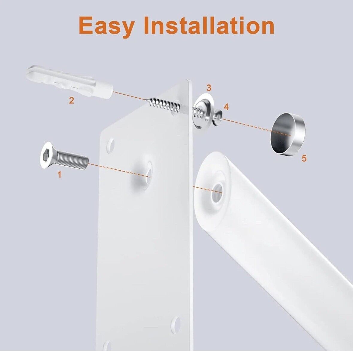20 in Stainless Steel Handrail for 1-3 Steps 1.25" Tube U Shape Safety Grab Bar
