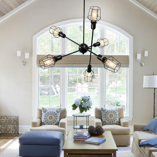 6-Light Farmhouse Industrial Island Pendant Light Fixture
