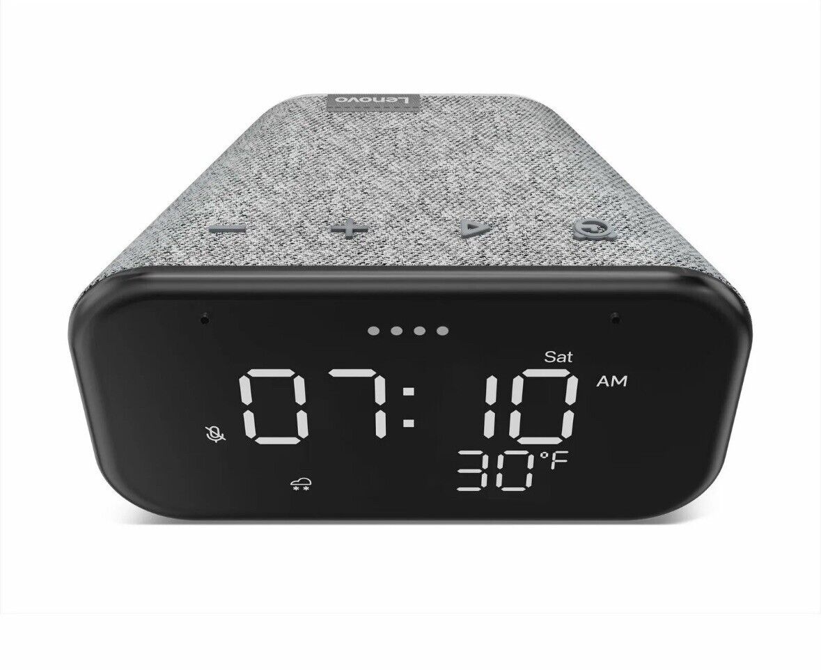 Lenovo Smart Home Smart Clock Essential Google Assistant Sealed Hemp Gray NEW