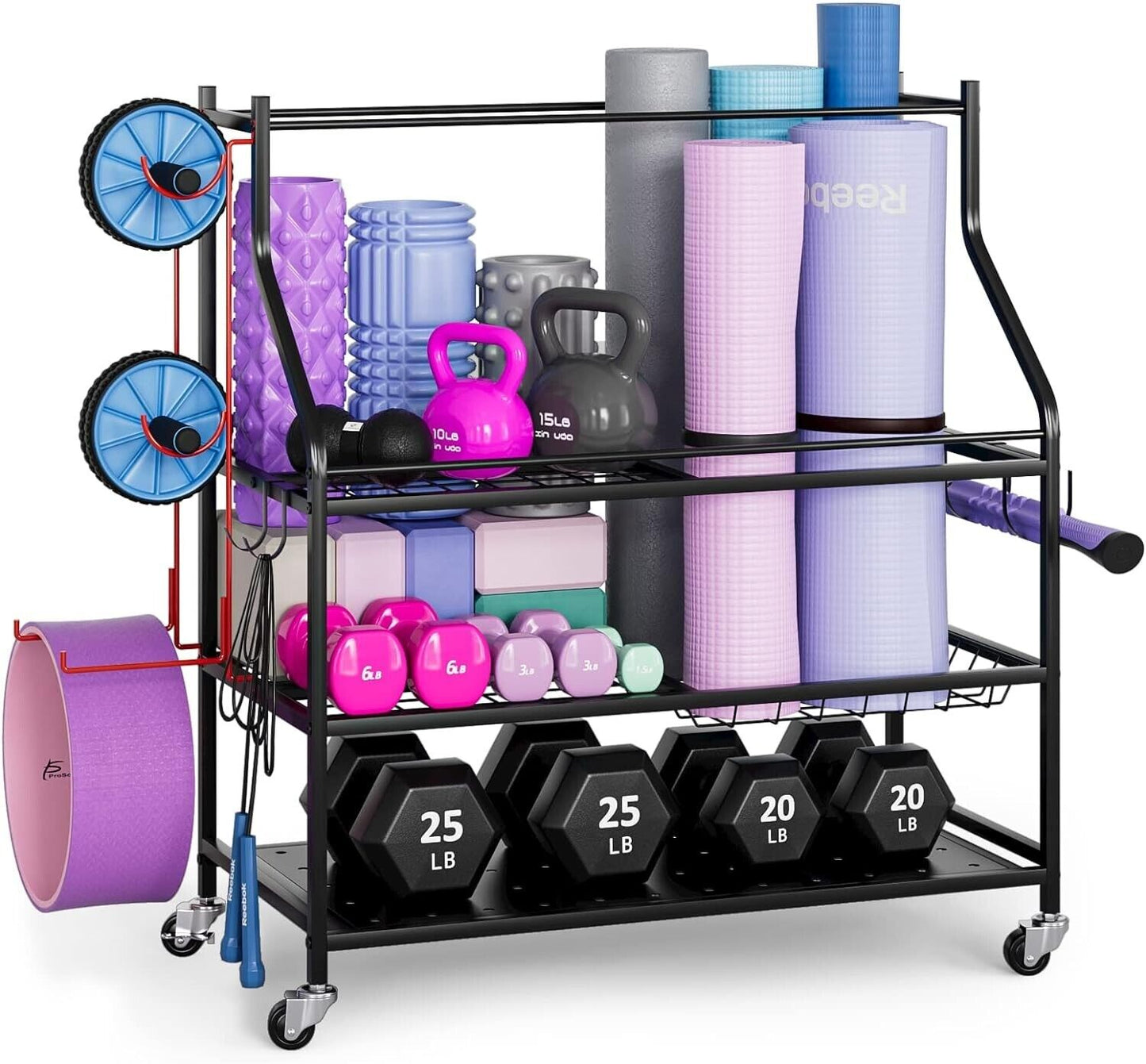 EZ4ENCE Home Gym Storage Rack Cart