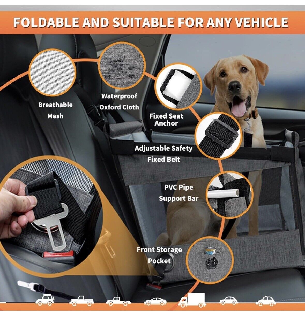 Sunnydeer Dog Car Seat For Medium Sized Dogs-NEW!!