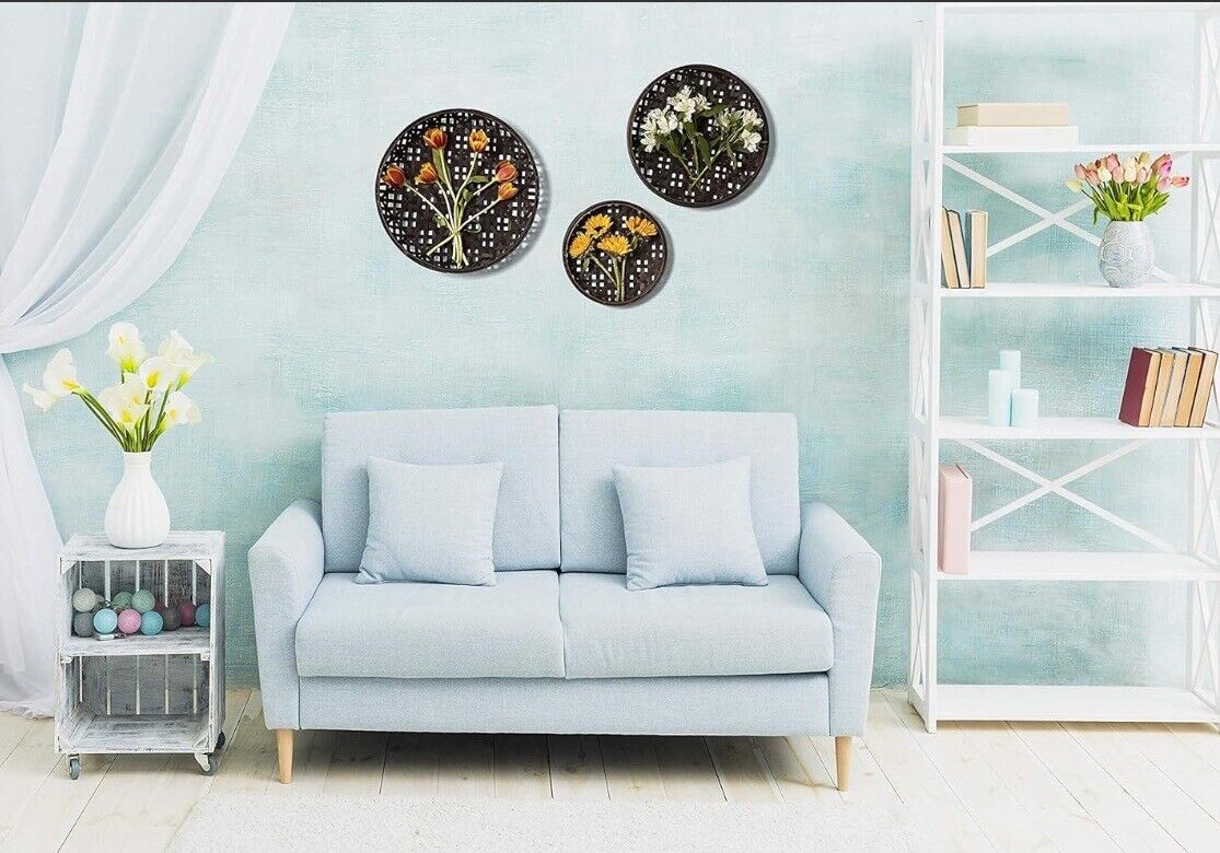 3-Piece Tobacco Basket Farmhouse Wall Decor