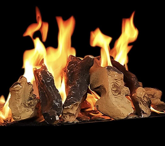 QuliMetal 6-pc Ceramic Wood Logs Set