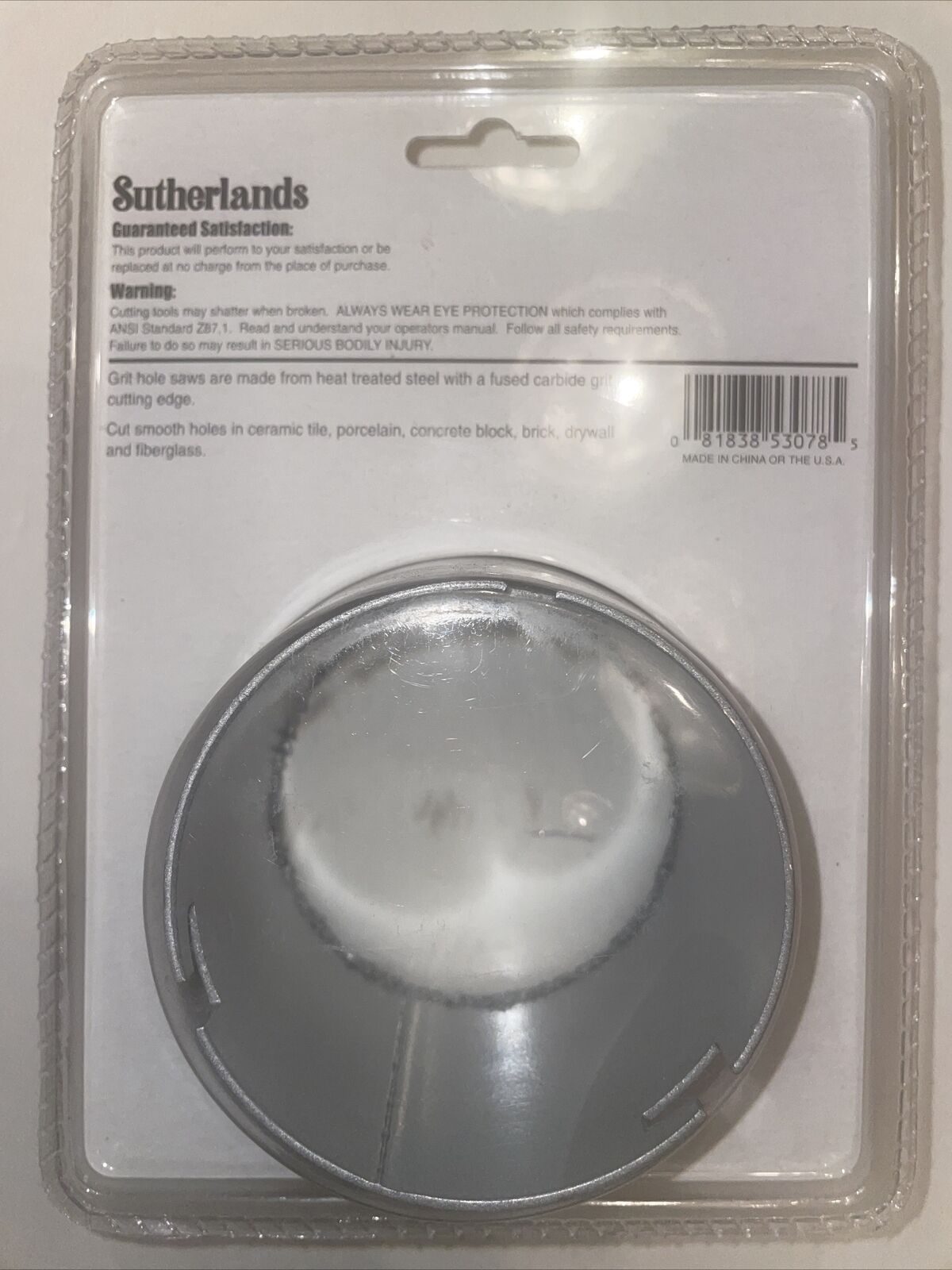Sutherlands Pro 3 1/4” Grit Hole Saw