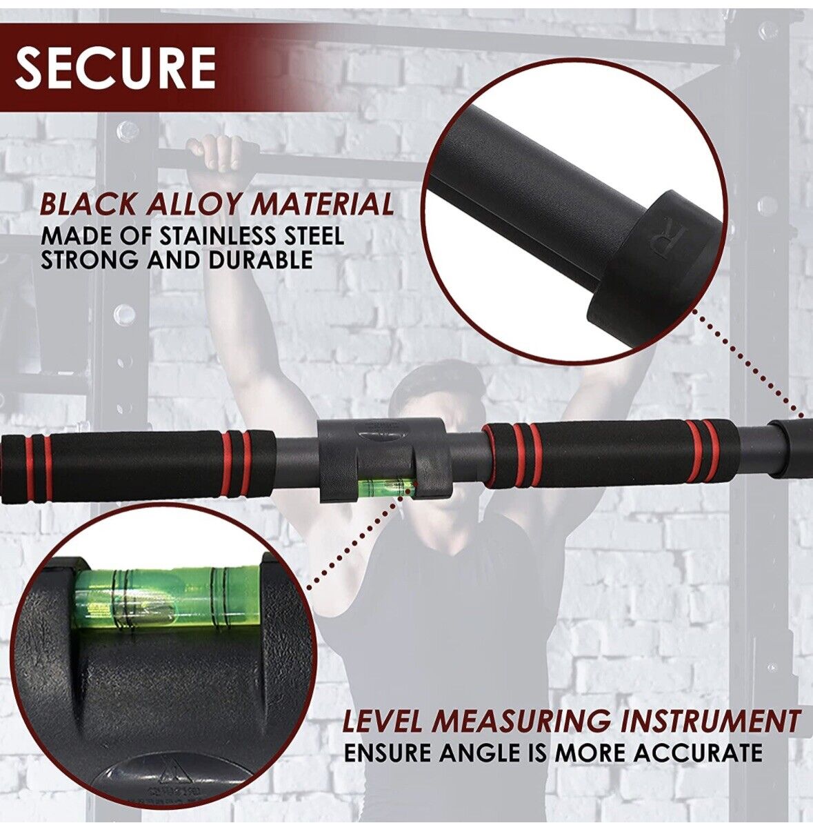 Doorway Pull Up Bar, Chin Up Bar 440 Lb Rated