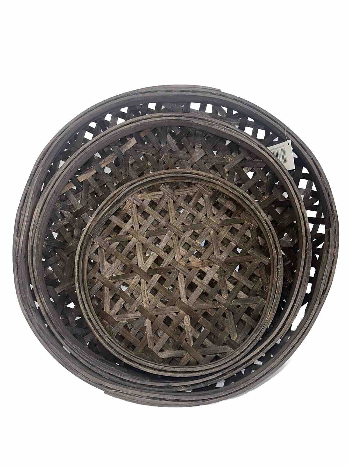 3-Piece Tobacco Basket Farmhouse Wall Decor