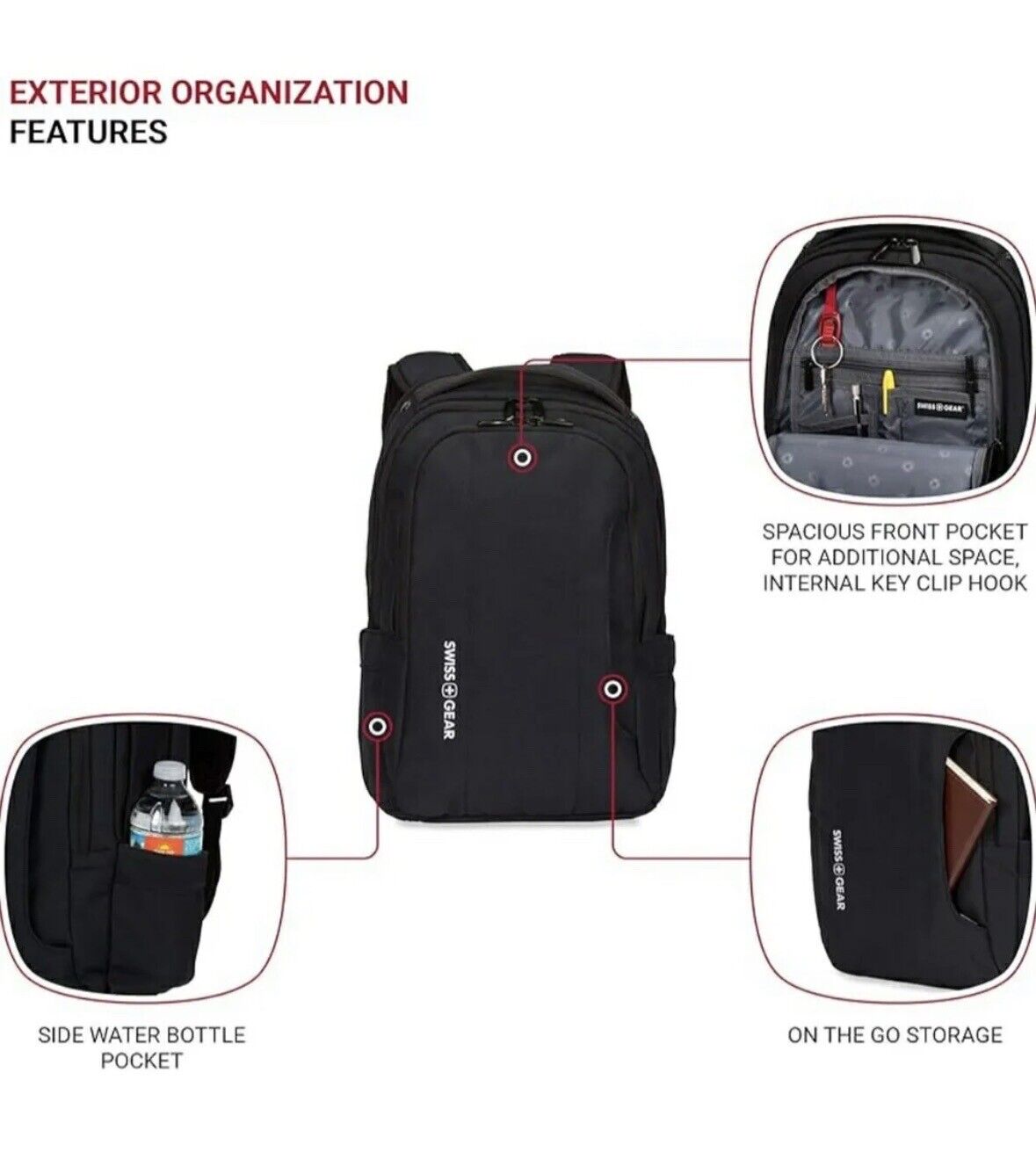 SWISSGEAR 3573 17in Laptop Backpack - Black/Grey 13in Laptop Pocket, Brand New!