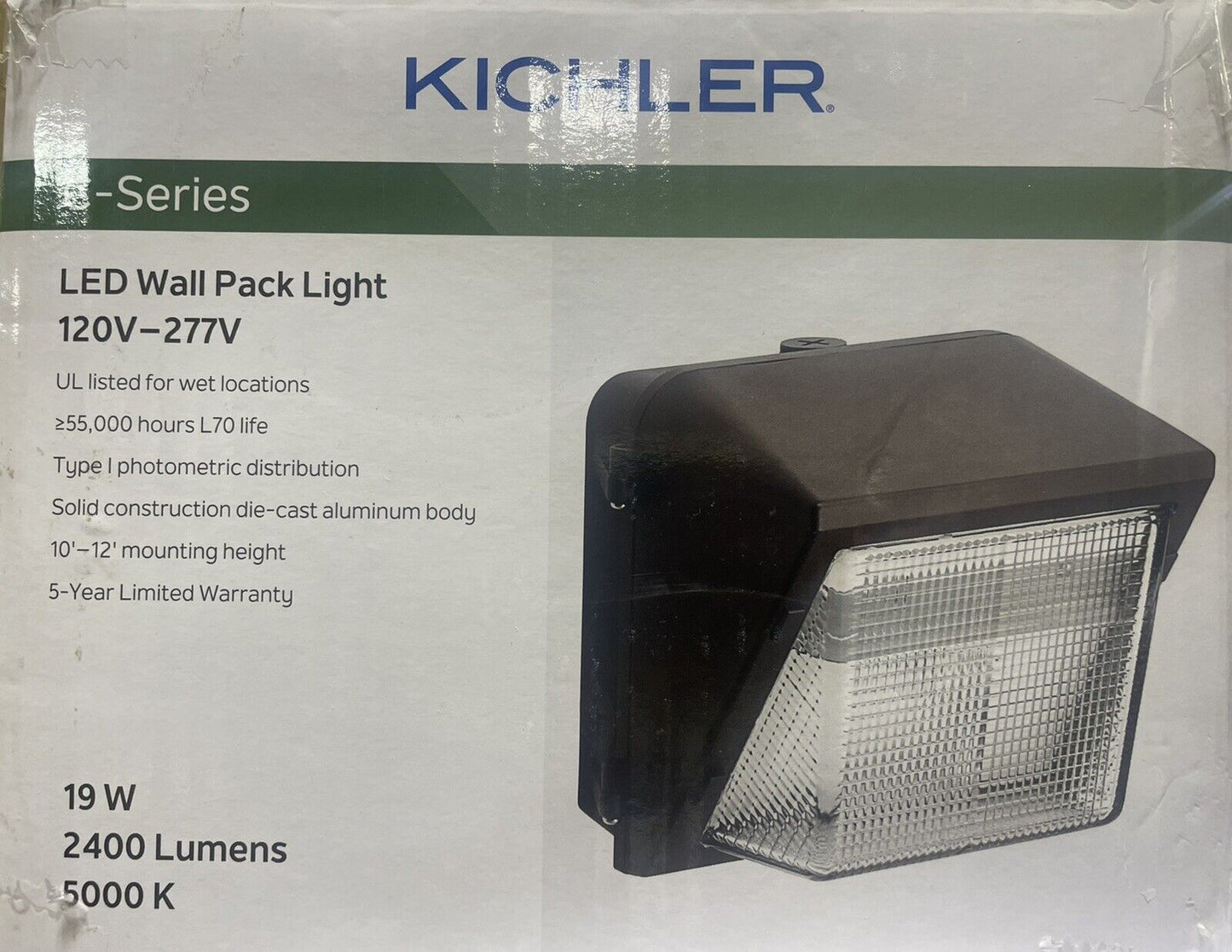 Kichler 16231 AZT50 Architectural Bronze LED Wall Pack 5000K 2400LM