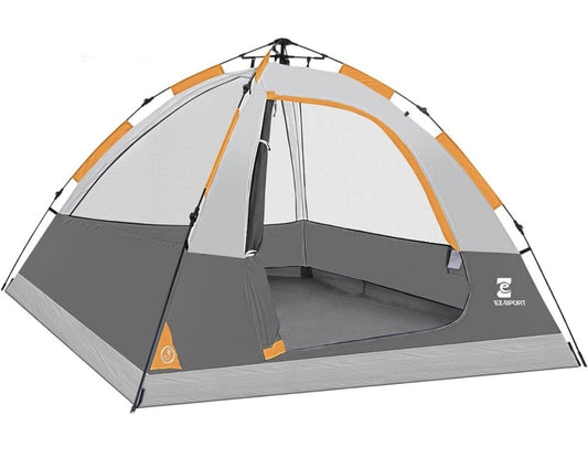 Ez-Sport Pop up Camping Tent - 4 Person Instant Easy Set up Family Tent with Rem