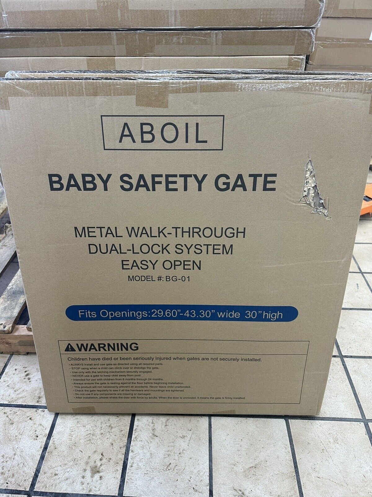 ABOIL Baby Gate for Stairs, Dog Gate for The House Doorway Kitchen Room, 40-30”