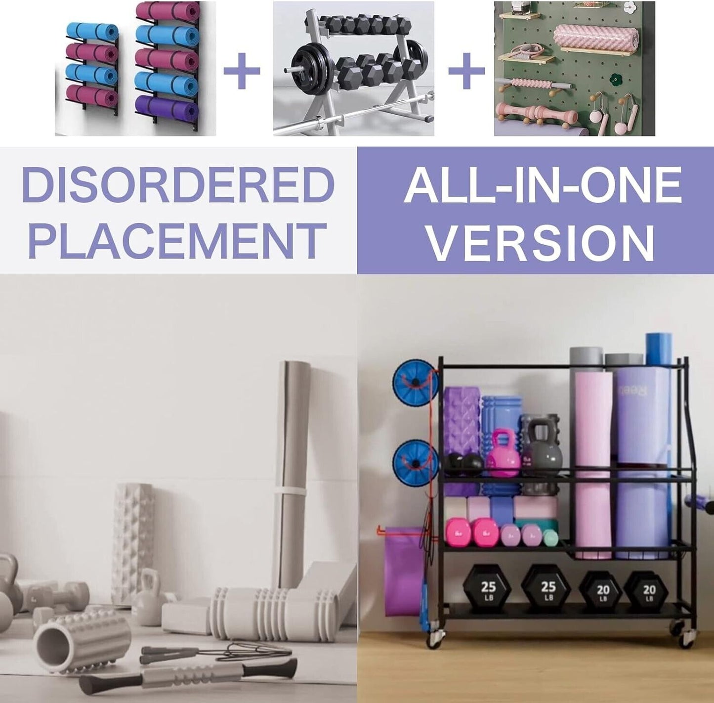 EZ4ENCE Home Gym Storage Rack Cart